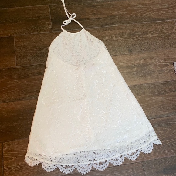 Macbeth Collection White Lace Halter Dress - S - Picture 2 of 5